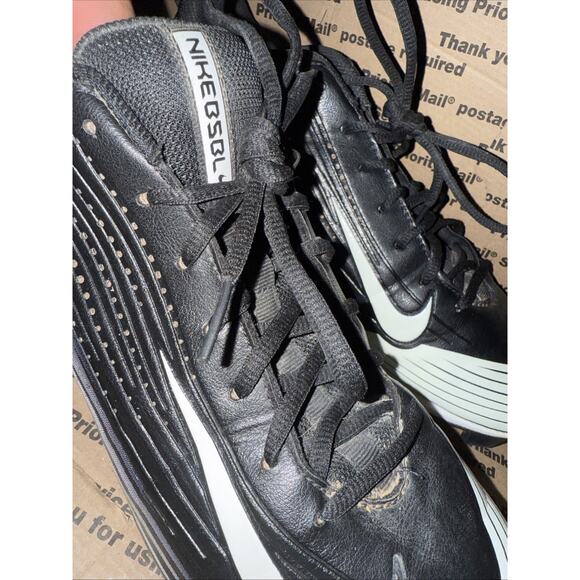 Nike Vapor Keystone 2 Low Stealth Baseball Cleats Black White Mens Size US 10